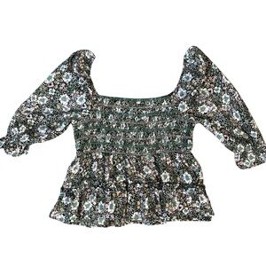 American Eagle Women’s‎ Floral Blouse Size Small Smocked